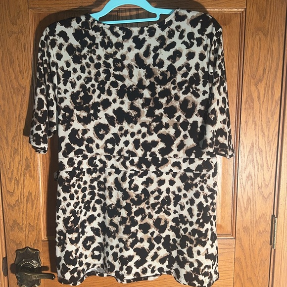 Animal print wrap look top - Picture 3 of 4